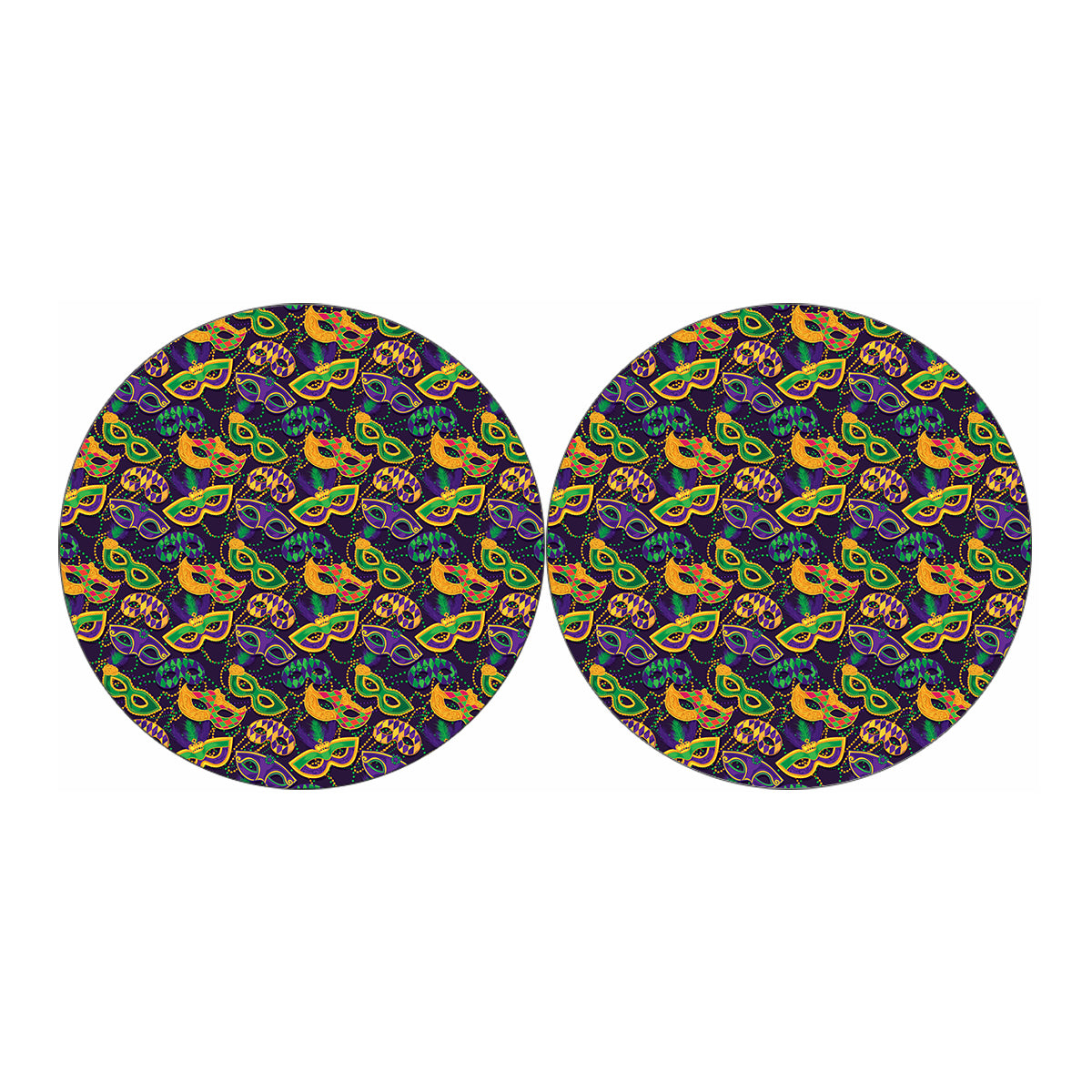 Mardi Gras Festival Pattern Print Car Coasters