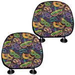 Mardi Gras Festival Pattern Print Car Headrest Covers