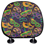 Mardi Gras Festival Pattern Print Car Headrest Covers