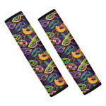 Mardi Gras Festival Pattern Print Car Seat Belt Covers