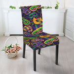 Mardi Gras Festival Pattern Print Dining Chair Slipcover