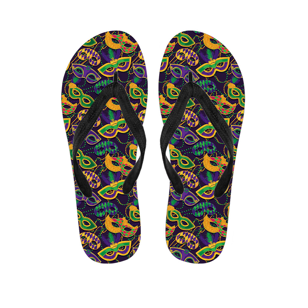 Mardi Gras Festival Pattern Print Flip Flops