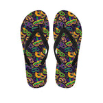 Mardi Gras Festival Pattern Print Flip Flops