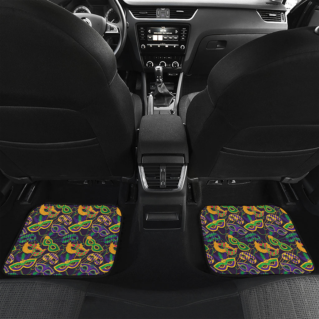 Mardi Gras Festival Pattern Print Front and Back Car Floor Mats