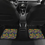 Mardi Gras Festival Pattern Print Front and Back Car Floor Mats