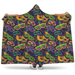 Mardi Gras Festival Pattern Print Hooded Blanket
