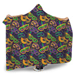 Mardi Gras Festival Pattern Print Hooded Blanket