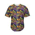 Mardi Gras Festival Pattern Print Men's Baseball Jersey