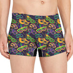 Mardi Gras Festival Pattern Print Men's Boxer Briefs