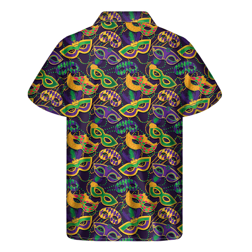 Mardi Gras Festival Pattern Print Men's Short Sleeve Shirt