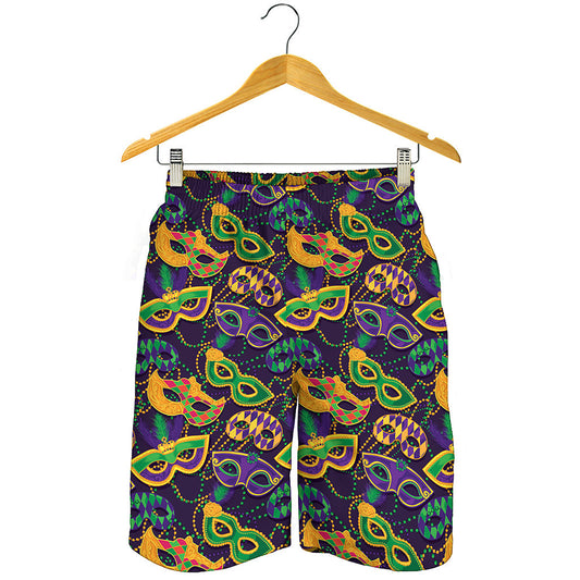 Mardi Gras Festival Pattern Print Men's Shorts