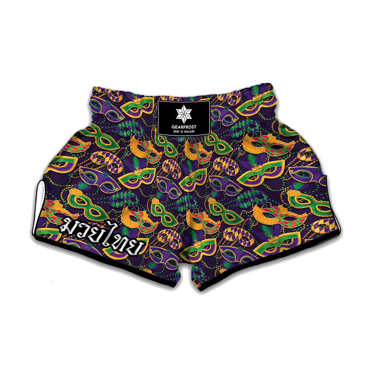 Mardi Gras Festival Pattern Print Muay Thai Boxing Shorts