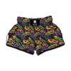 Mardi Gras Festival Pattern Print Muay Thai Boxing Shorts