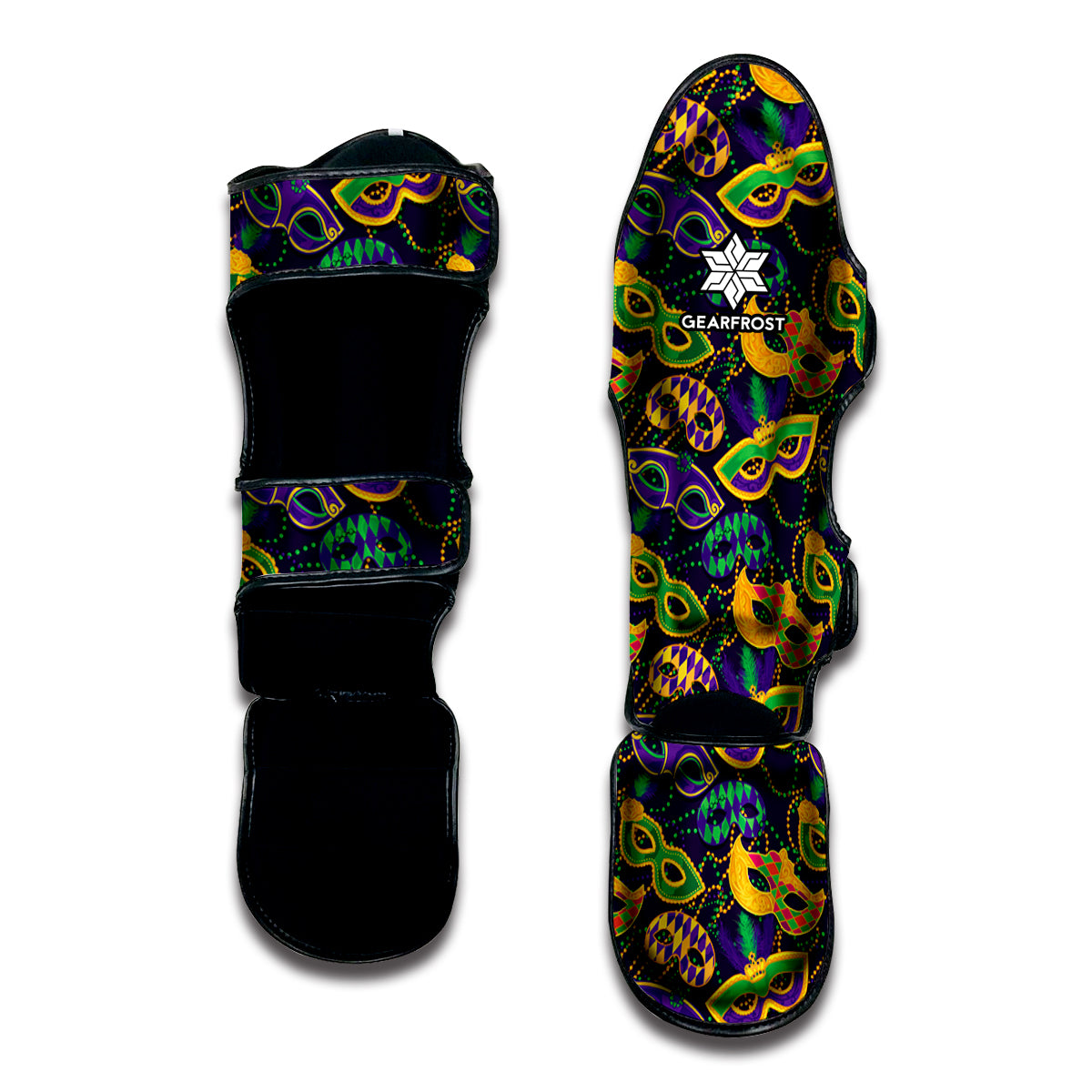 Mardi Gras Festival Pattern Print Muay Thai Shin Guard