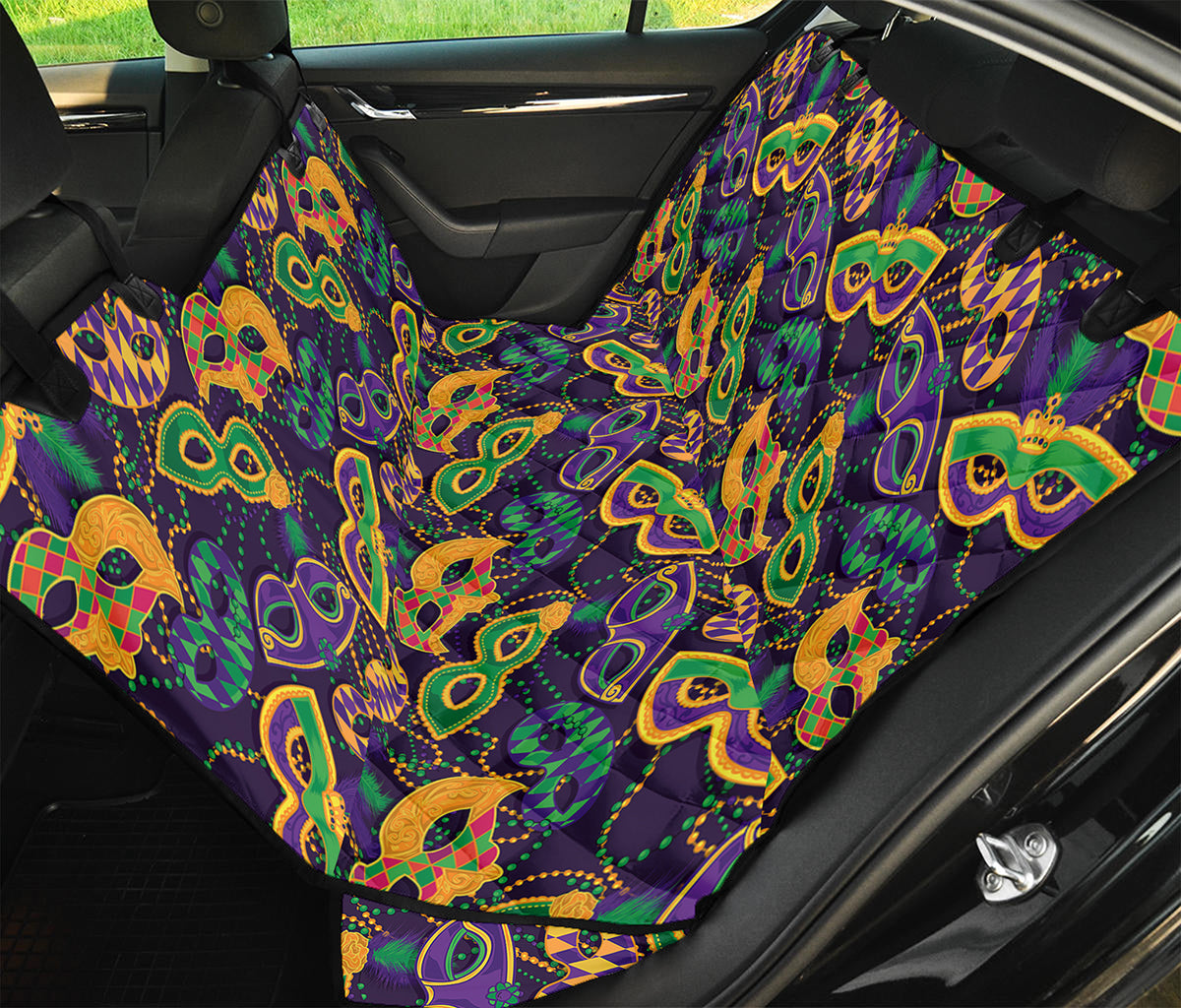 Mardi Gras Festival Pattern Print Pet Car Back Seat Cover