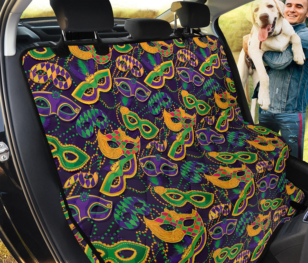Mardi Gras Festival Pattern Print Pet Car Back Seat Cover