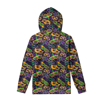 Mardi Gras Festival Pattern Print Pullover Hoodie