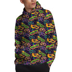 Mardi Gras Festival Pattern Print Pullover Hoodie