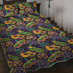 Mardi Gras Festival Pattern Print Quilt Bed Set