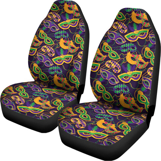 Mardi Gras Festival Pattern Print Universal Fit Car Seat Covers