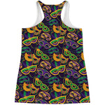 Mardi Gras Festival Pattern Print Women's Racerback Tank Top