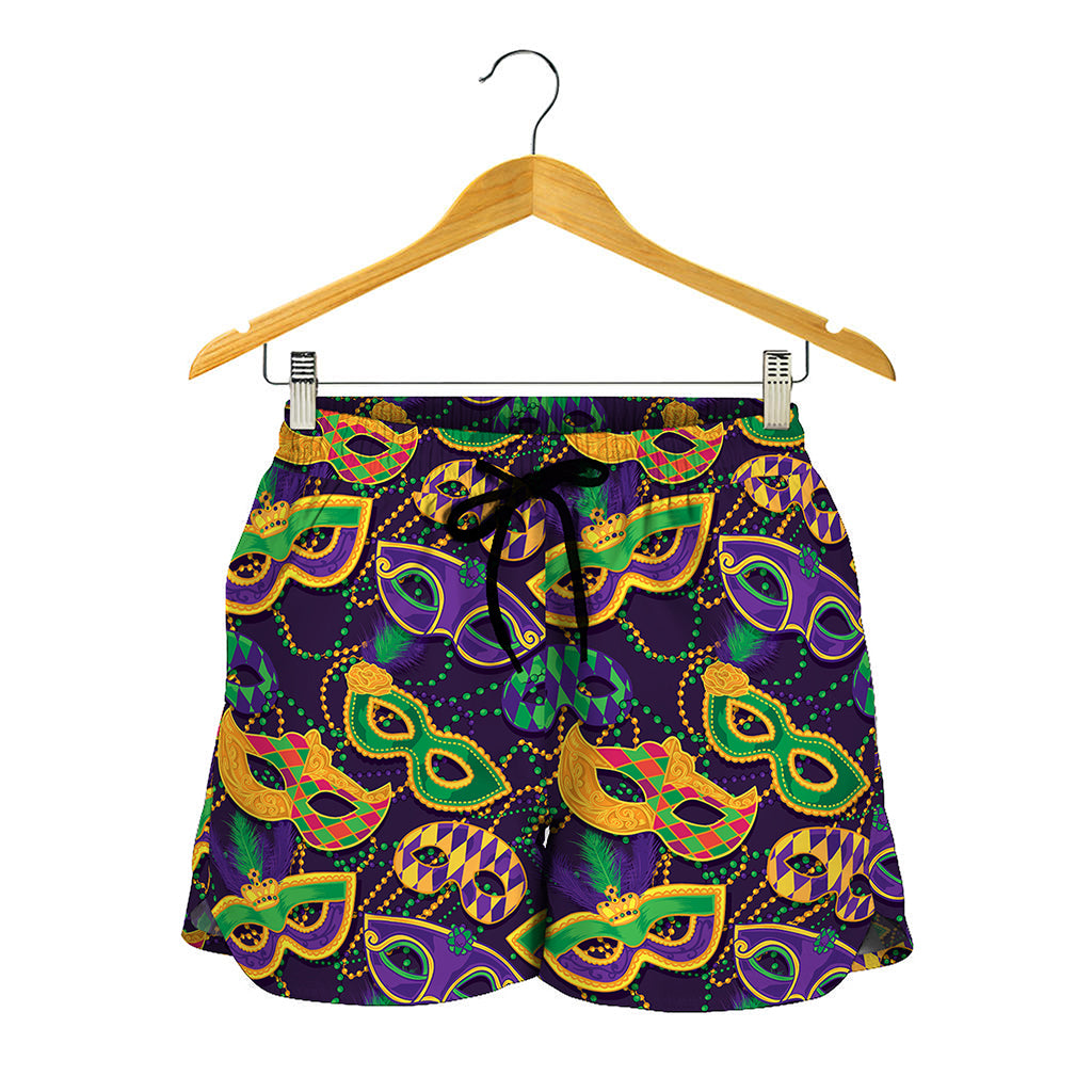 Mardi Gras Festival Pattern Print Women's Shorts