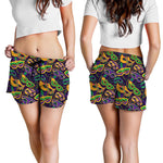 Mardi Gras Festival Pattern Print Women's Shorts