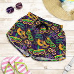 Mardi Gras Festival Pattern Print Women's Shorts