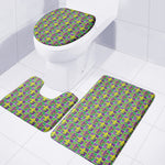 Mardi Gras Fleur De Lis Pattern Print 3 Piece Bath Mat Set