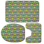 Mardi Gras Fleur De Lis Pattern Print 3 Piece Bath Mat Set