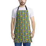 Mardi Gras Fleur De Lis Pattern Print Apron