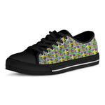 Mardi Gras Fleur De Lis Pattern Print Black Low Top Shoes