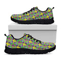 Mardi Gras Fleur De Lis Pattern Print Black Running Shoes