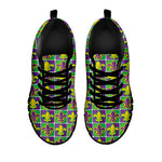 Mardi Gras Fleur De Lis Pattern Print Black Sneakers