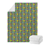 Mardi Gras Fleur De Lis Pattern Print Blanket
