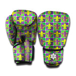 Mardi Gras Fleur De Lis Pattern Print Boxing Gloves