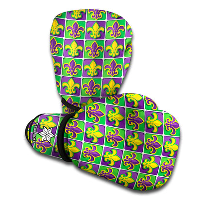 Mardi Gras Fleur De Lis Pattern Print Boxing Gloves
