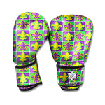 Mardi Gras Fleur De Lis Pattern Print Boxing Gloves