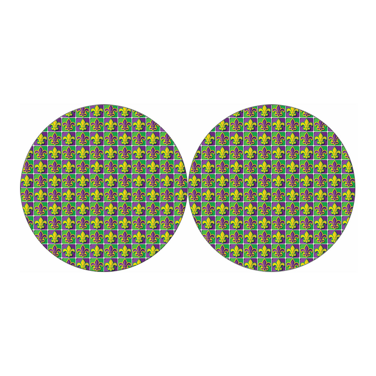 Mardi Gras Fleur De Lis Pattern Print Car Coasters