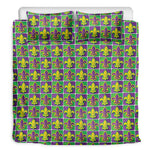 Mardi Gras Fleur De Lis Pattern Print Duvet Cover Bedding Set