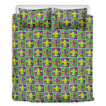 Mardi Gras Fleur De Lis Pattern Print Duvet Cover Bedding Set