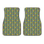 Mardi Gras Fleur De Lis Pattern Print Front Car Floor Mats
