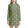 Mardi Gras Fleur De Lis Pattern Print Pullover Hoodie Dress