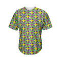 Mardi Gras Fleur De Lis Pattern Print Men's Baseball Jersey