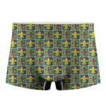 Mardi Gras Fleur De Lis Pattern Print Men's Boxer Briefs