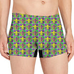 Mardi Gras Fleur De Lis Pattern Print Men's Boxer Briefs