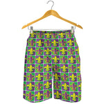 Mardi Gras Fleur De Lis Pattern Print Men's Shorts