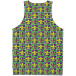 Mardi Gras Fleur De Lis Pattern Print Men's Tank Top