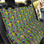 Mardi Gras Fleur De Lis Pattern Print Pet Car Back Seat Cover