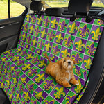Mardi Gras Fleur De Lis Pattern Print Pet Car Back Seat Cover